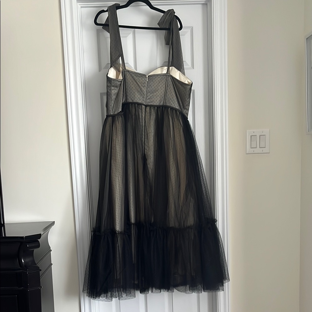 Tulle Corset Black Midi Dress - Picture 3 of 4